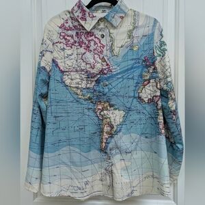 MISSLOOK World Map Print Shirt